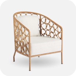 A rattan chair linking to garden furniture page