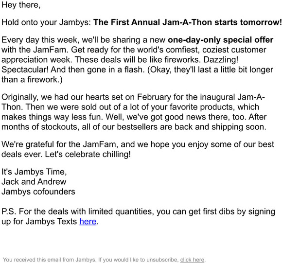 Jambys 🎊 The First Annual JamAThon 🎊 Milled
