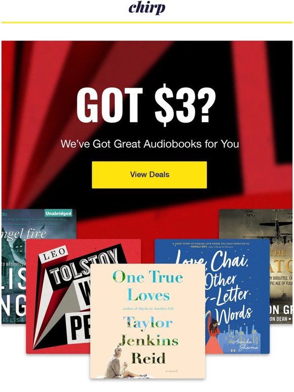 Top audiobooks — just $3 each