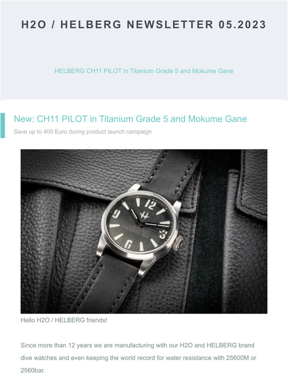 HELBERG CH11 - our first pilot model ever made in Titanium Grade 5 and Mokume Gane