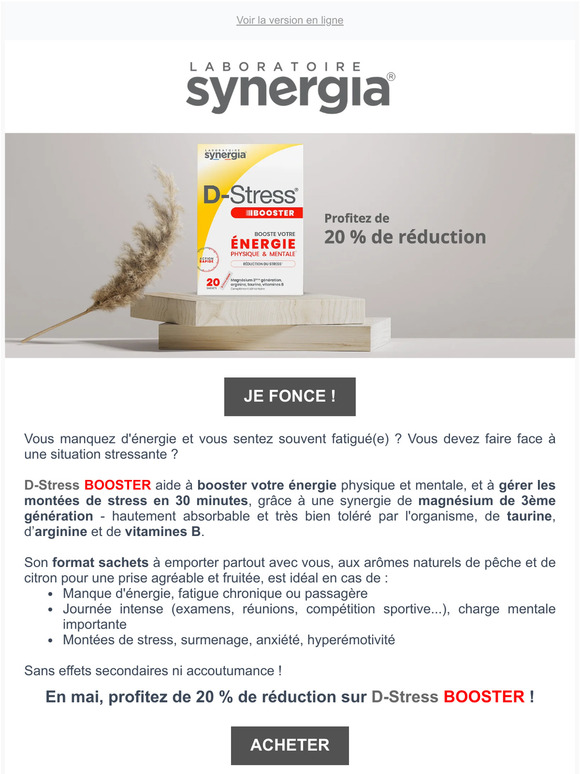 ⭐️ Profitez de 20 % de réduction sur notre D-Stress BOOSTER !