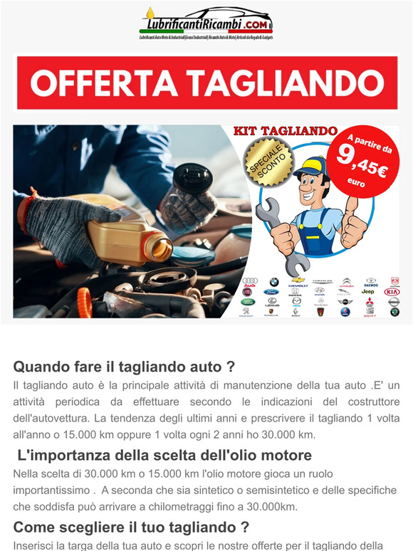 Sconto 10% sul Tagliando Auto🔥🔥