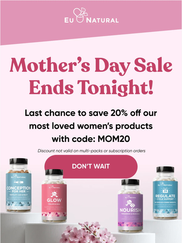 Last Day: Save 20% off for Mother’s Day ⏰