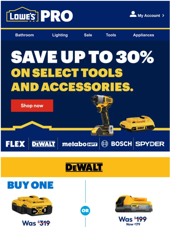 Lowes Buy one get one on DEWALT FLEX and Metabo HPT. Milled