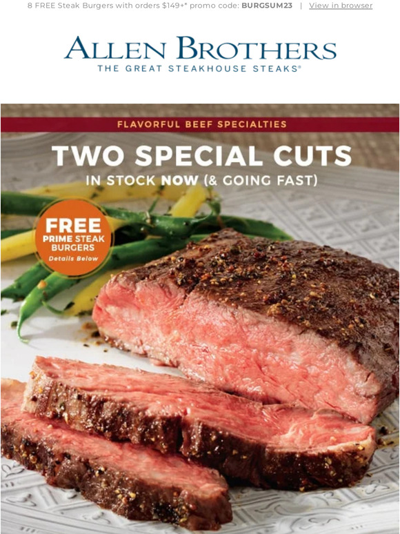 Allen Brothers Limited Supplies 2 Specialty Cuts in Stock Now! Milled