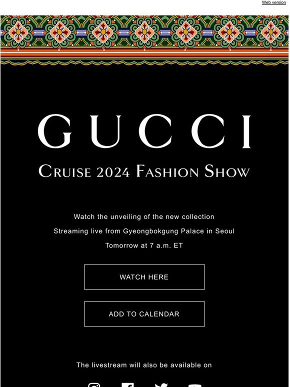 Cruise 2024 Fashion Show: Live Tomorrow