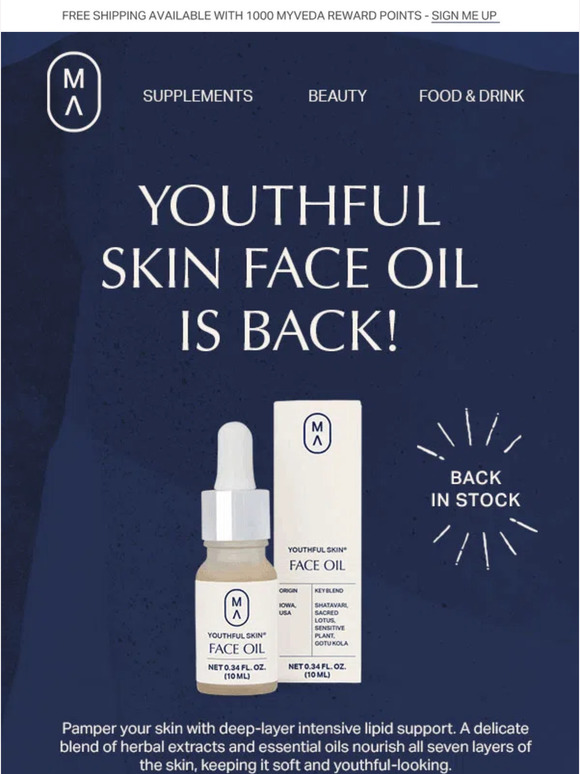 🙌Youthful Skin Face Oil is BACK IN STOCK🙌