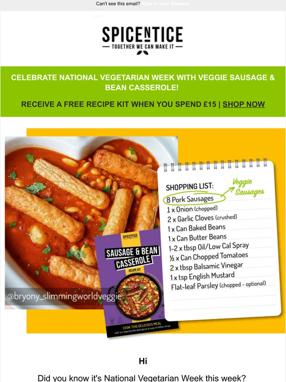 Free Sausage & Bean Casserole Recipe Kit