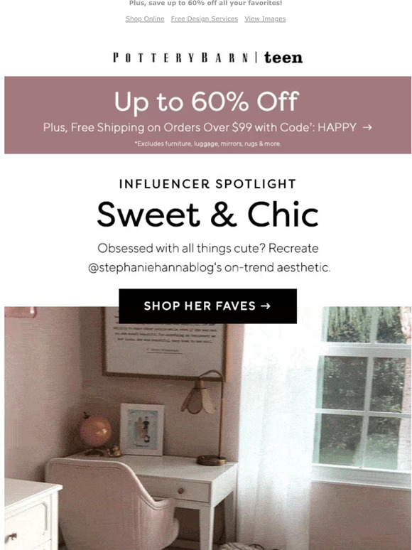 PBteen Recreate this influencer's sweet & chic room! Milled