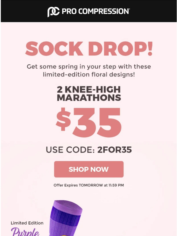 PRO Compression SOCK DROP! 🌸 Savings Are in Full Bloom 🌸 Milled