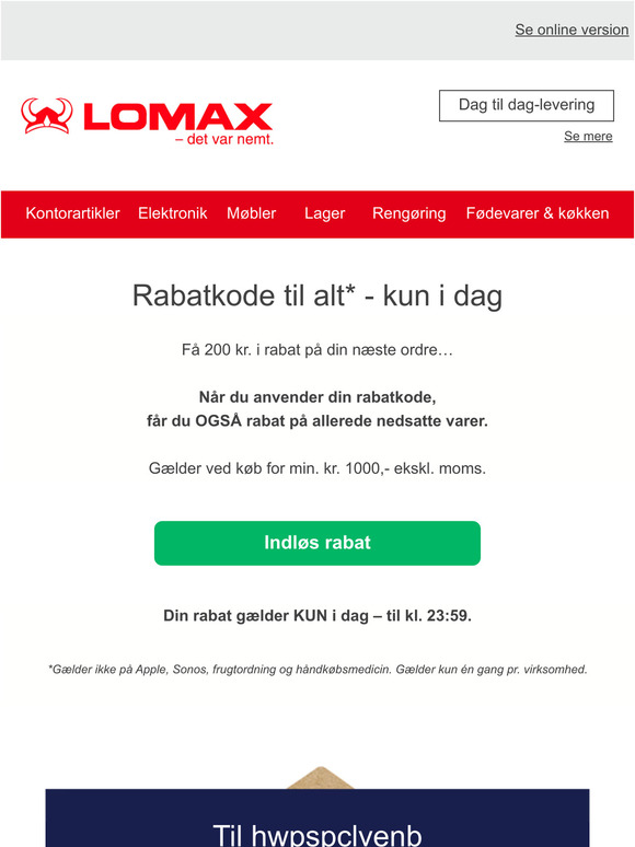 Unik rabatkode til dig, —!