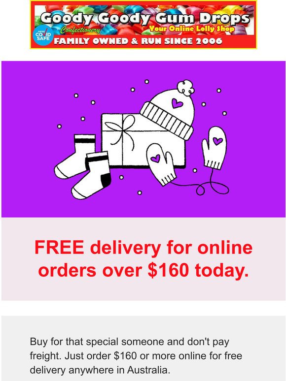 Copy of FREE delivery for lollies & chocolates