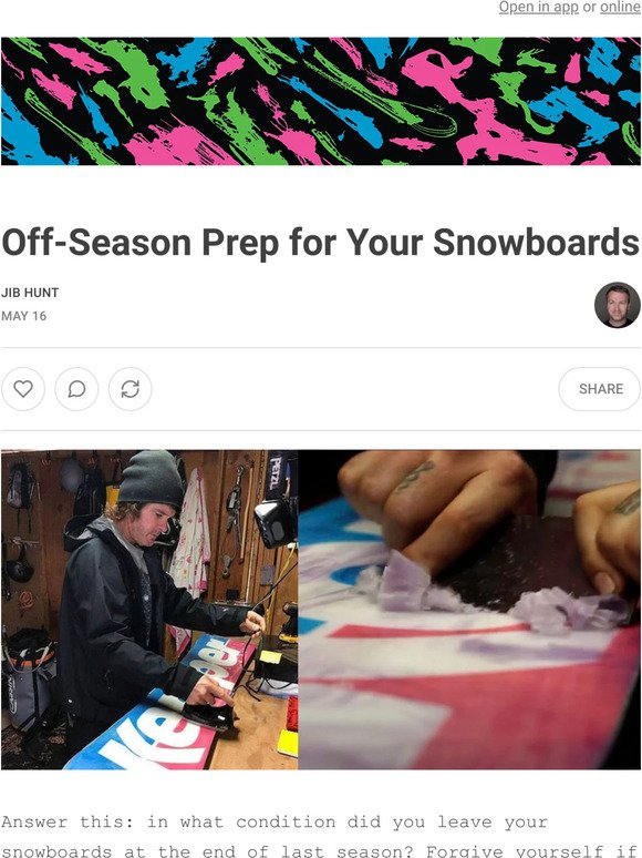 Off-Season Prep for Your Snowboards