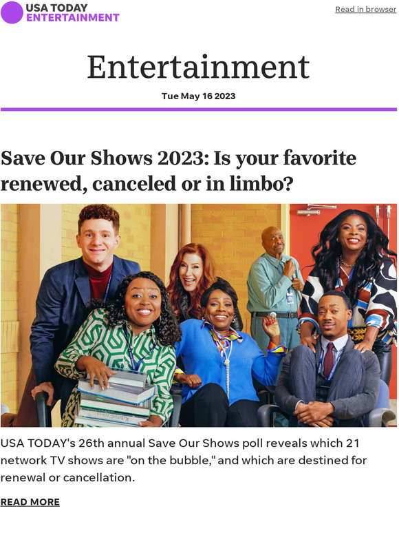 USA TODAY Entertainment Save Our Shows 2023 Is your favorite renewed