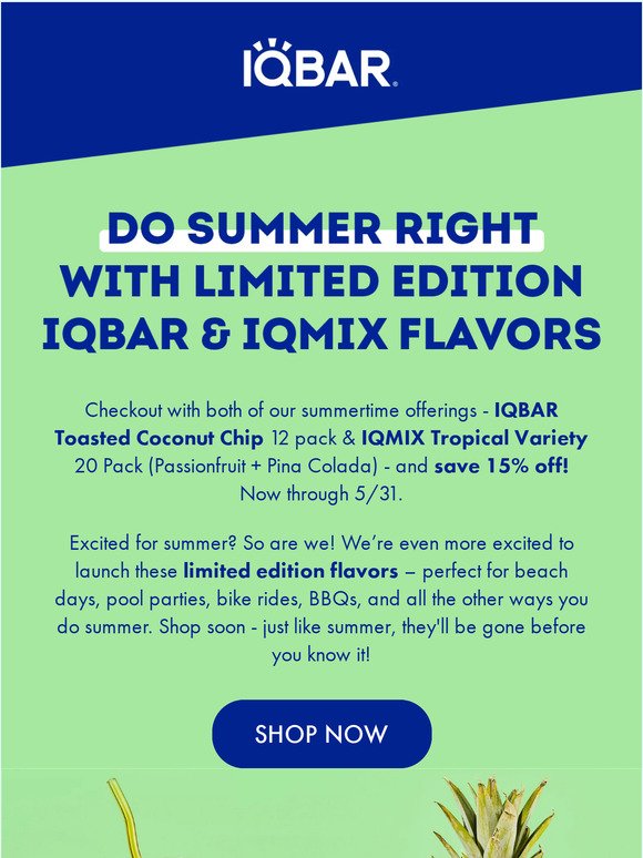 Announcing NEW IQBAR & IQMIX Summer Flavors! ⛱️