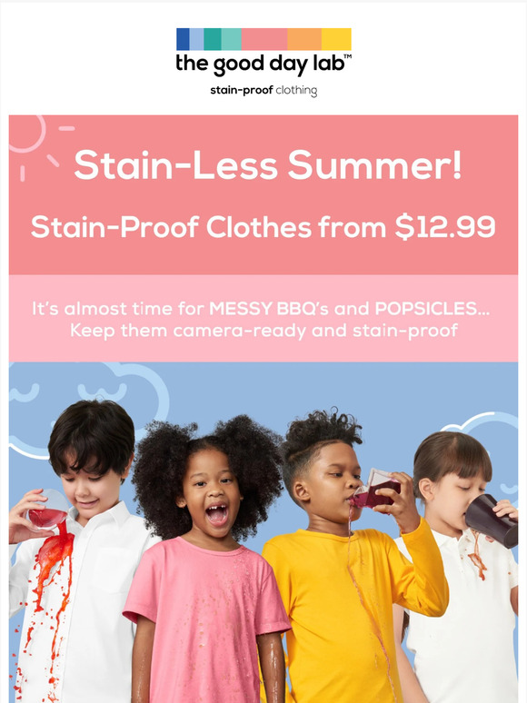 Stain-Proof Summer Fun from $12.99! ☀️