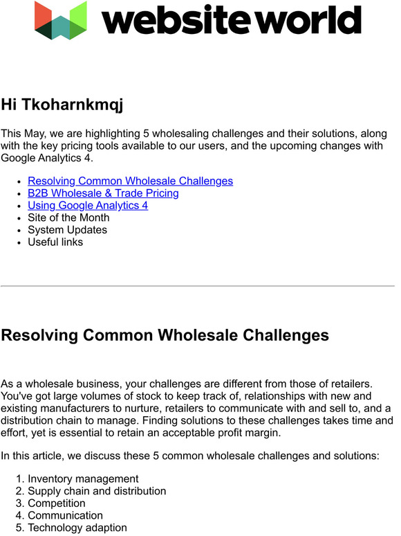 Wholesale Challenges & GA4 - May News