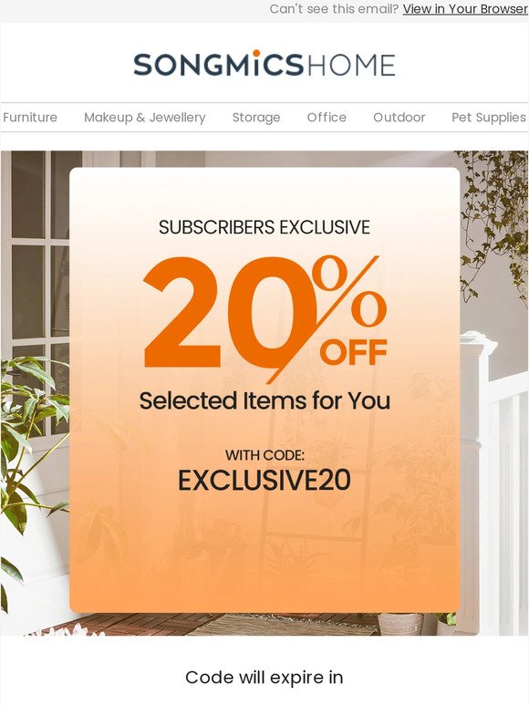 Subscriber exclusive: 20% Off for you!🌞