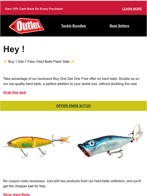 ⏰ 24-Hour Flash Sale: BOGO Hard Baits at Outlet Bait & Tackle 🎣