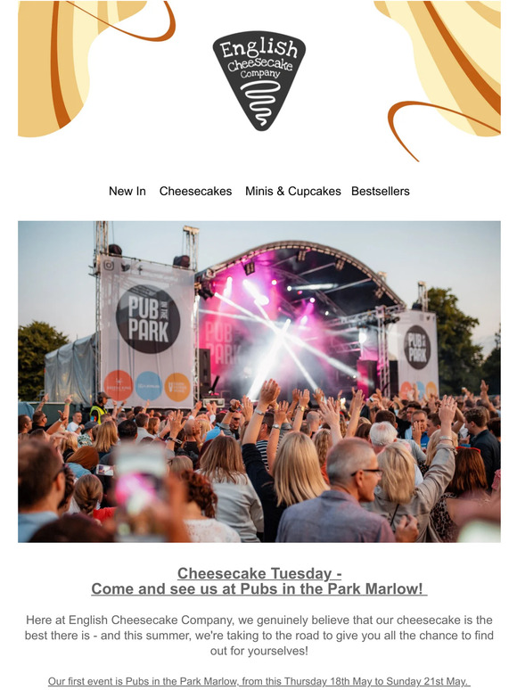 Cheesecake Tuesday: come and see us at Pubs in the Park Marlow!