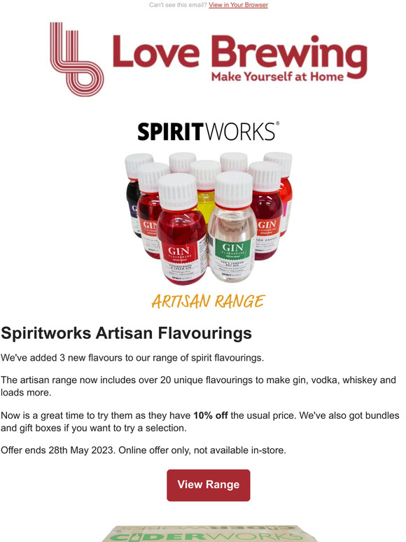 10% Off Spiritworks Flavourings And Ciderworks Kits