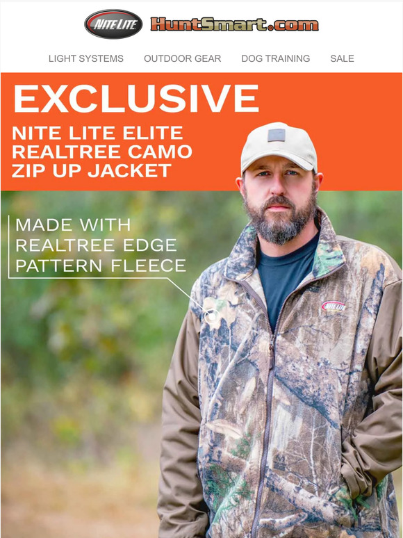 Nite Lite Elite Realtree Camo Zip Up Jacket | L