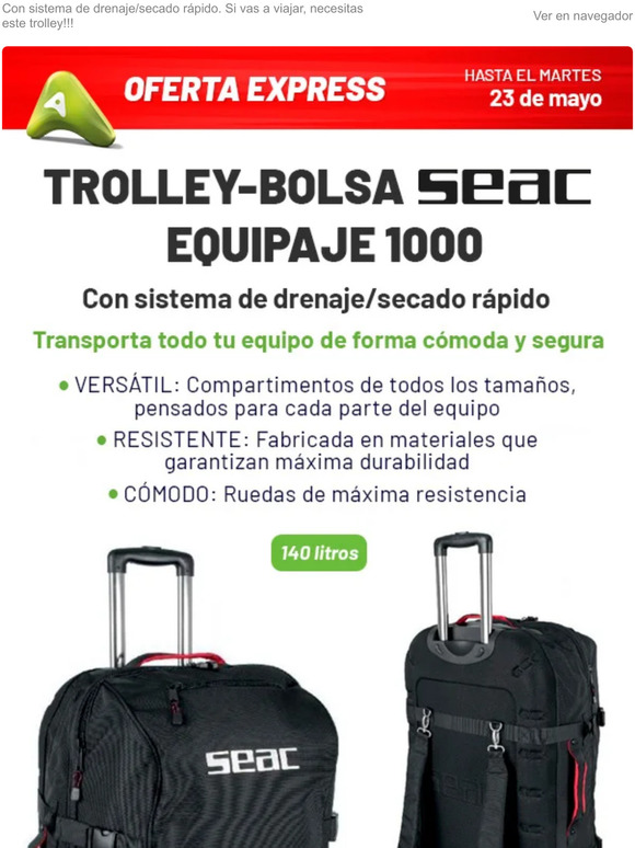 Ahorra 89 euros!! Trolley-Bolsa Seac de 140 litros