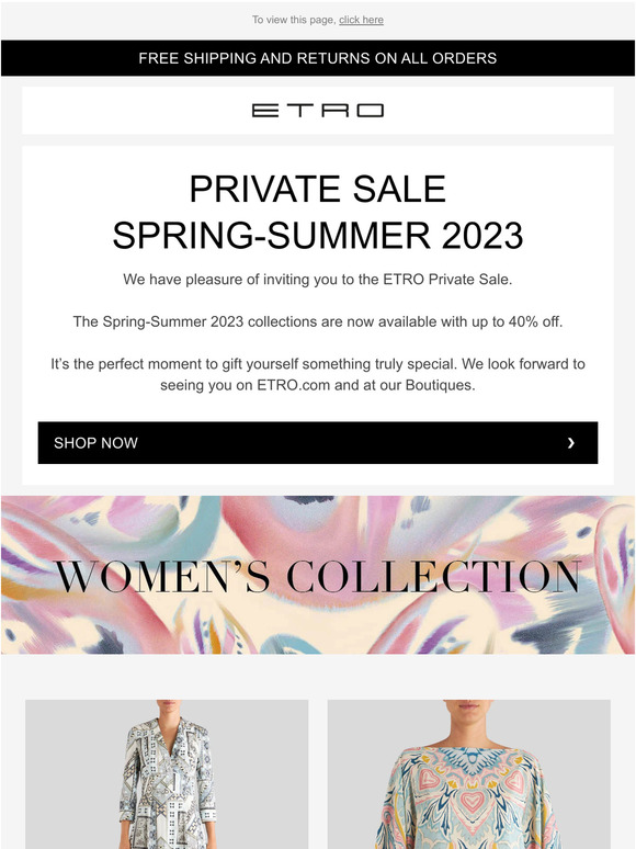 Preview the ETRO Spring-Summer 2023 Private Sale