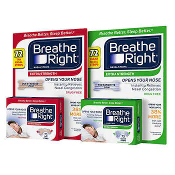 Breathe Right Nasal Strips Clear AND/OR Tan
