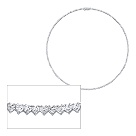 Round Brilliant 5.00 ctw G Color Diamond 14kt Gold Strand Necklace
