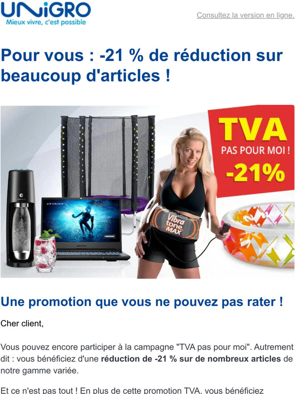 Profitez de -21 % de réduction sur beaucoup d’articles