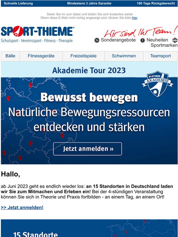 Letzte Chance: Jetzt noch zur Sport-Thieme Akademie anmelden!