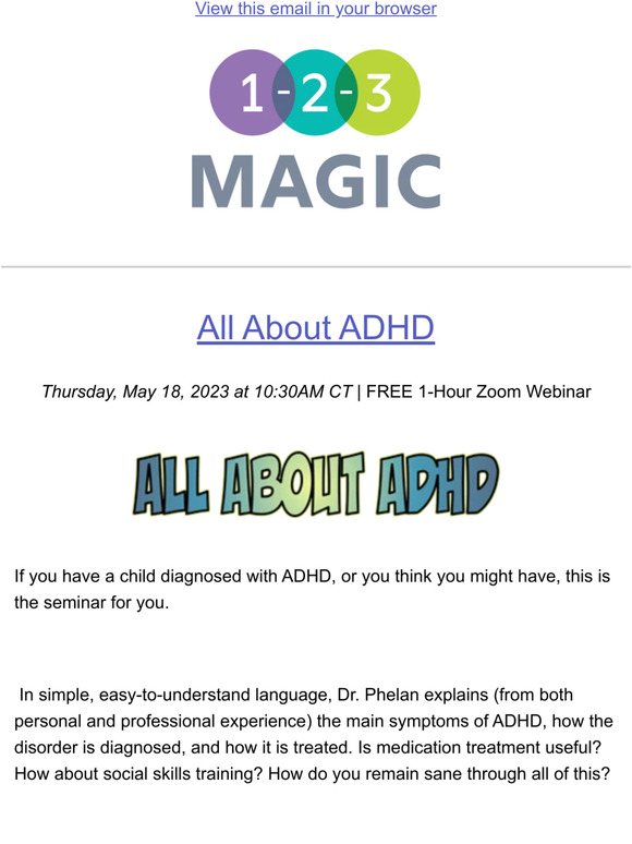 FREE ADHD Webinar TOMORROW!