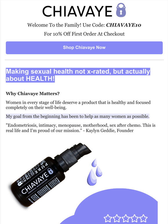 chiavaye personal moisturizer and lubricant Chiavaye Personal Lubricant, Moisturizer 30ml, Vegan Hypoallergenic main image 0