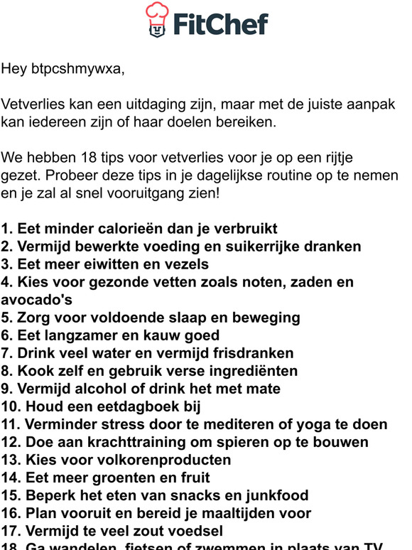18 tips voor vetverlies!