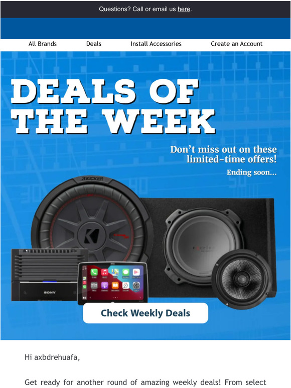 Your weekly deal awaits! Up to 40% off select products.