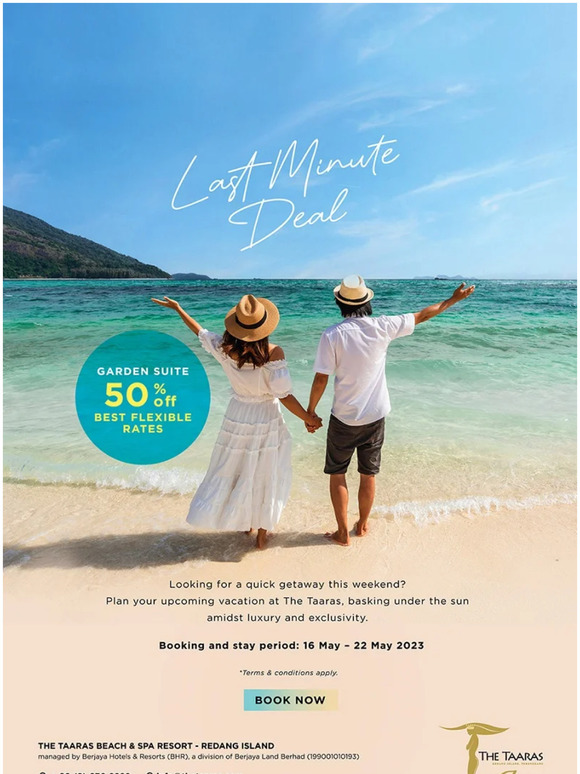 Last Minute Deal - 50% off Best Flexible Rates