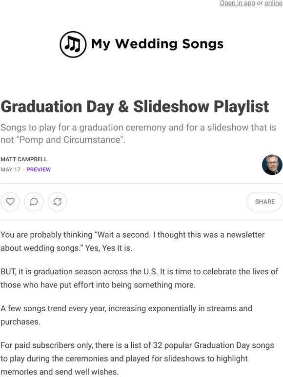 Graduation Day & Slideshow Playlist