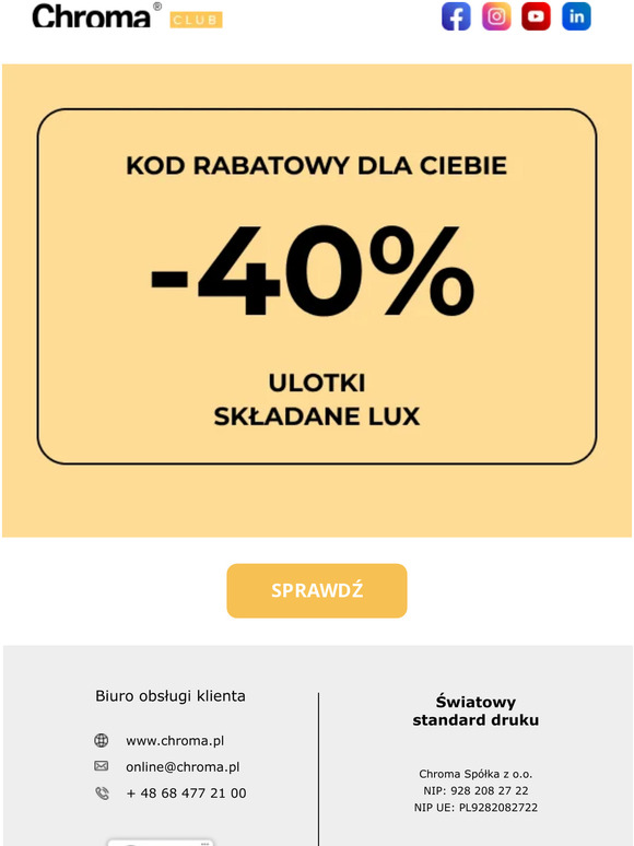-40%  kod rabatowy dla Ciebie.