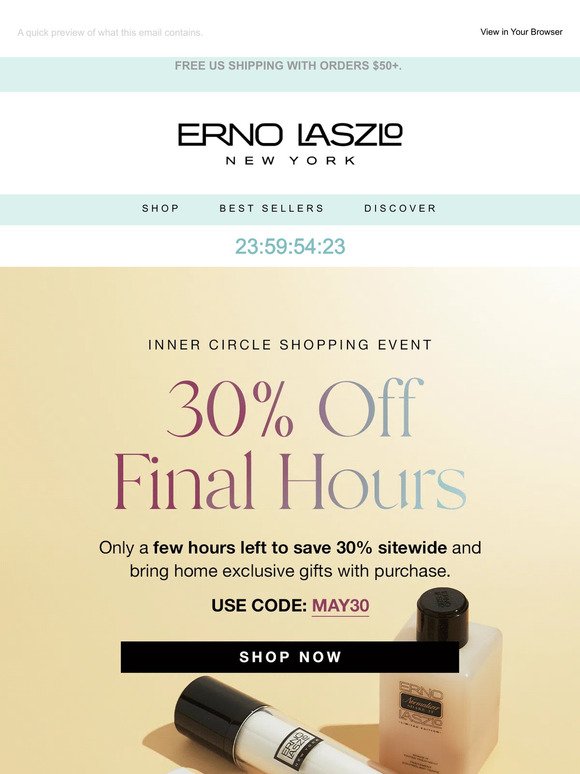 FINAL HOURS 30% off ends tonight