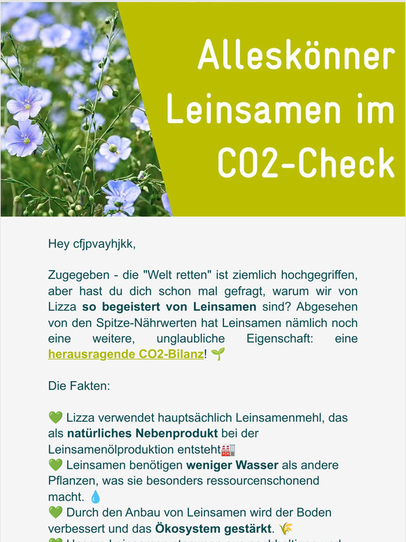 🌱 Leinsamen – Die Geheimzutat, die die Welt retten könnte! 🌍 Entdecke jetzt unsere umweltfreundlichen Lizza-Produkte! 🍕
