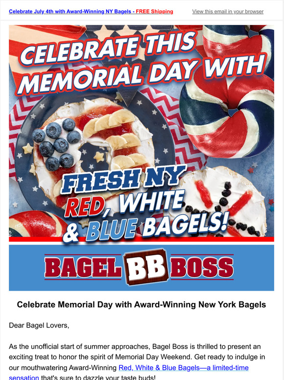 Bagel of the Month Club Red, White & Blue Bagels Celebrate Memorial