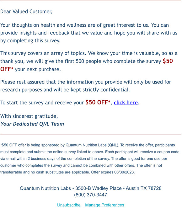 Get $50 OFF for sharing your opinion!