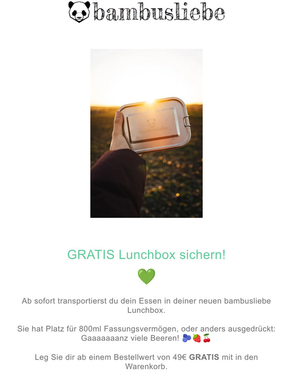 Mampfen im Freien? Mit deiner neuen GRATIS Lunchbox!