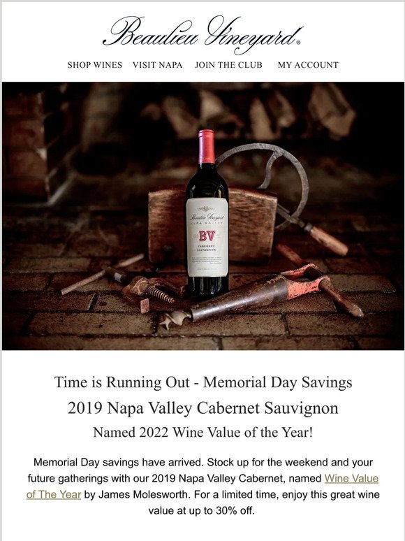 Time is Running Out | 25% Off 2019 Napa Valley Cabernet Sauvignon