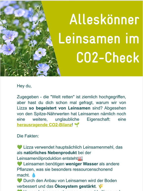 🌱 Leinsamen – Die Geheimzutat, die die Welt retten könnte! 🌍 Entdecke jetzt unsere umweltfreundlichen Lizza-Produkte! 🍕