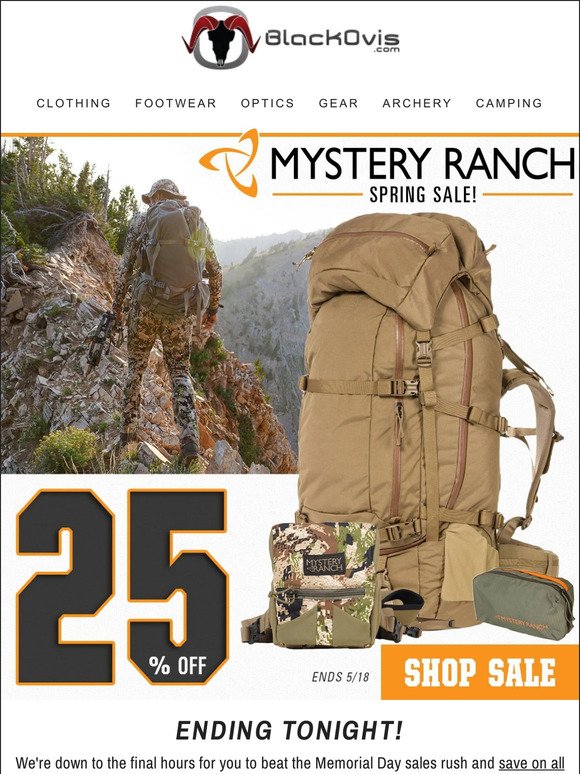 FINAL HOURS to Save on Mystery Ranch