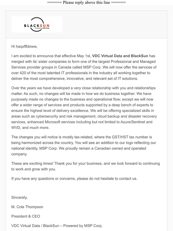 BlackSun - IMPORTANT NEWS