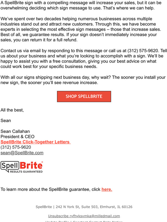 Great sign messages increase sales – we’ll help you find the right one