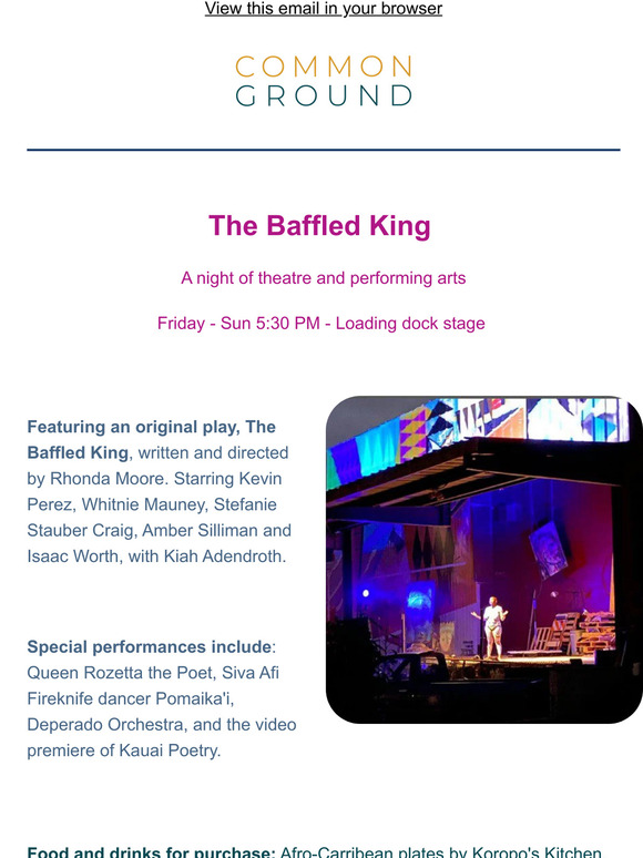 Coming up at Common Ground!